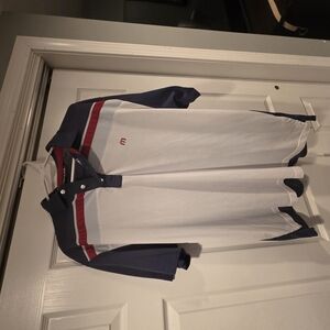Travis Mathew White and Navy Polo Shirt